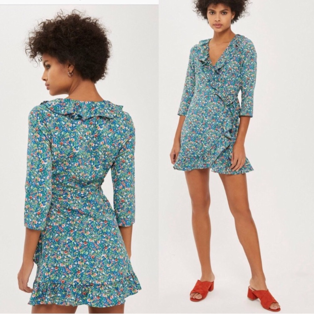 Topshop floral wrap dress
